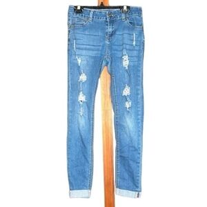 ✨4/$30 Wax Jeans Distressed look stretch size  3